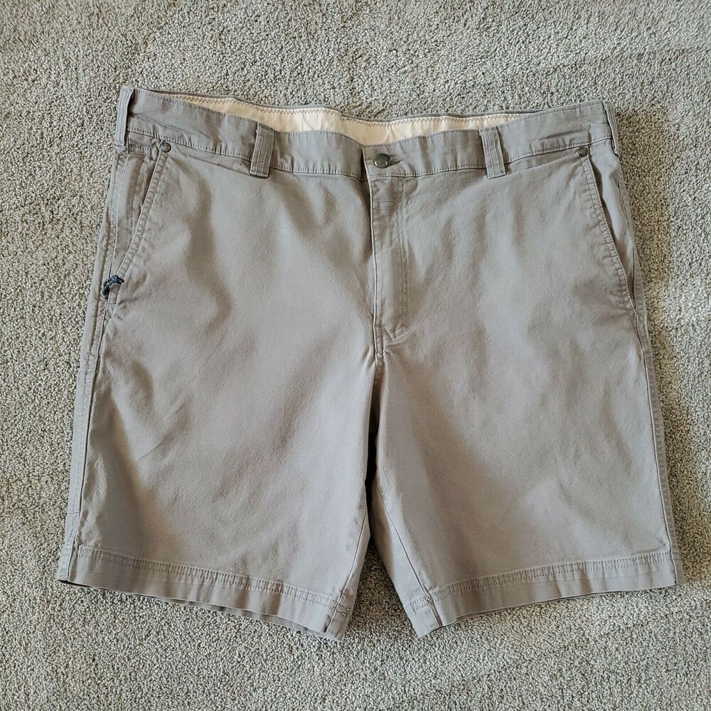 Columbia Men's Gray Chino Shorts Size 42x10 Side Zip Pockets Canvas*